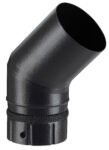 Coude émaillé noir Ø80 avec joint – 45°