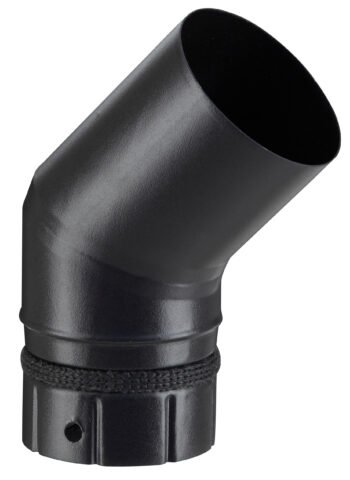 Coude émaillé noir Ø80 avec joint – 45°