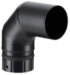 Coude émaillé noir Ø80 avec joint – 90°
