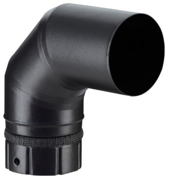 Coude émaillé noir Ø80 avec joint – 90°