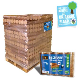 Palette de bûches densifiées Woodstock – 104 packs de 5
