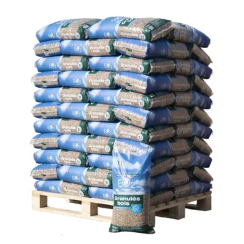 Palette de granulés de bois EO2 – 66 sacs de 15 kg